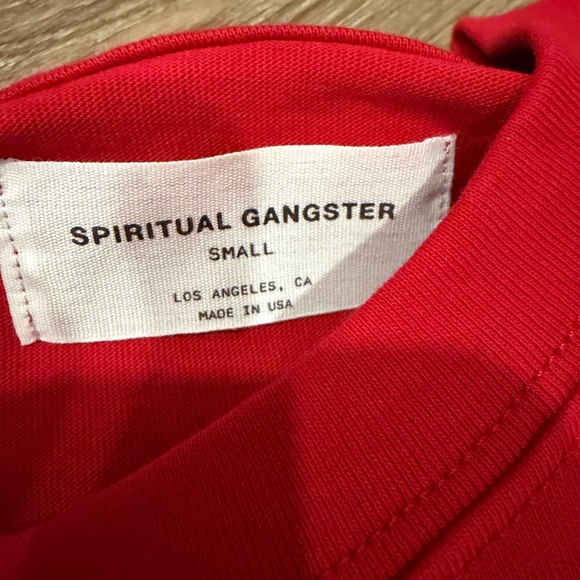 Spiritual Gangster x Pure Barre Denver Long Sleeve Tee Red Cotton size small - Picture 4 of 8